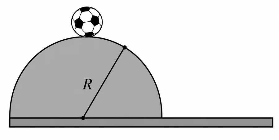 Bola lançada horizontalmente do topo de um morro semicircular