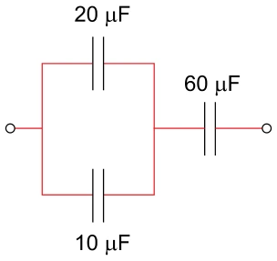 Associação de Capacitores — figura da questão 51, SIS 2018, etapa 3