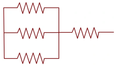 Alternativa B: três resistores em paralelo associados em série a um quarto resistor.