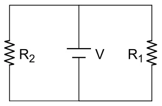 Alternativa C — associação de R₁ e R₂ à bateria