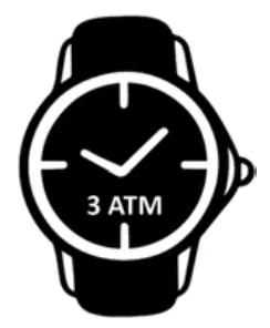 Relógio de pulso à prova d’água com indicação de 3 ATM no mostrador