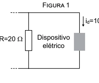 Figura 1: circuito com resistor de 20 ohms em paralelo com dispositivo elétrico