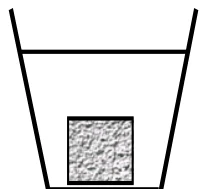 Cubo de gelo totalmente submerso, parado no fundo do copo
