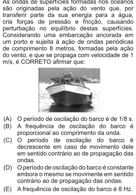Questão 17 de Unifor Medicina 2011.1: Ondas e movimento relativo — enunciado, figura e alternativas originais