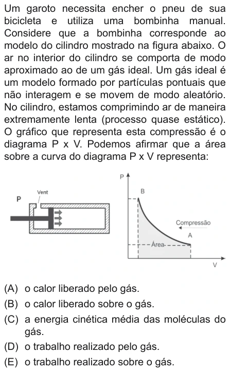 Questão 17 de Unifor Medicina 2011.2: Trabalho de compressão — enunciado, figura e alternativas originais