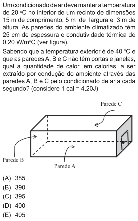 Questão 21 de Unifor Medicina 2013.2: Condução térmica — enunciado, figura e alternativas originais