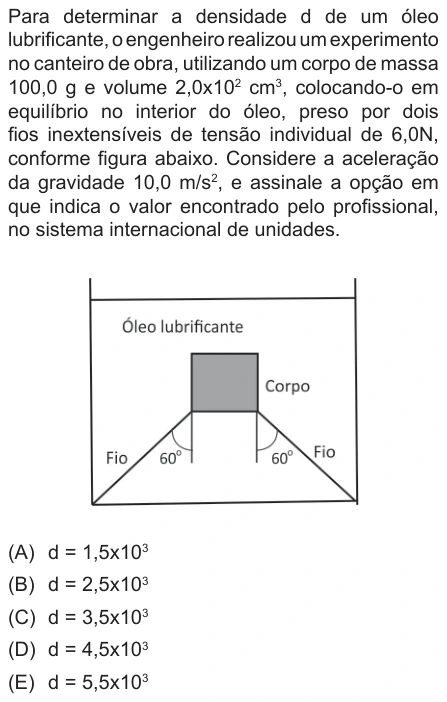 Questão 19 de Unifor Medicina 2015.1: Empuxo e tração — enunciado, figura e alternativas originais