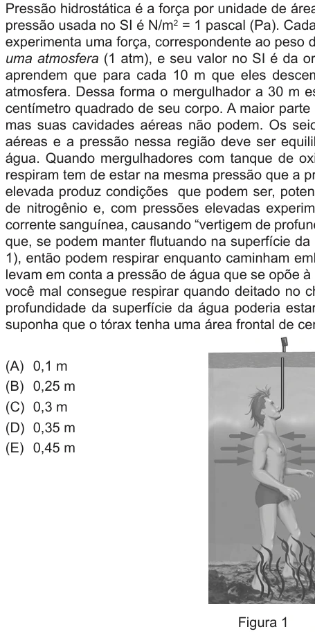 Questão 17 de Unifor Medicina 2017.1: Pressão hidrostática — enunciado, figura e alternativas originais