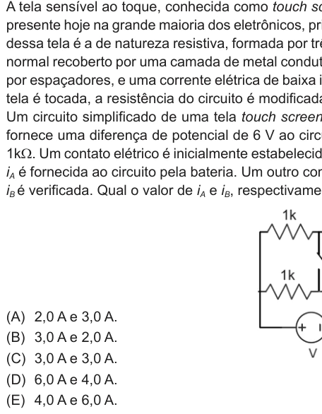 Questão 18 de Unifor Medicina 2019.2: Circuito resistivo — enunciado, figura e alternativas originais