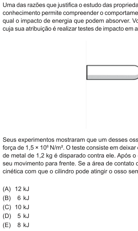 Questão 16 de Unifor Medicina 2021.1: Impulso e impacto — enunciado, figura e alternativas originais