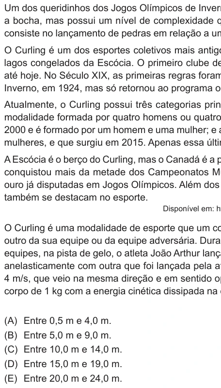 Questão 19 de Unifor Medicina 2024.1: Colisão inelástica — enunciado, figura e alternativas originais