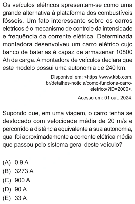 Questão 16 de Unifor Medicina 2025.1: Carga de bateria — enunciado, figura e alternativas originais