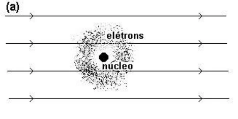 Núcleo e nuvem eletrônica aproximadamente centrados.