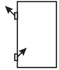 Alternativa D: Mecânica — Estática — Dobradiças da porta