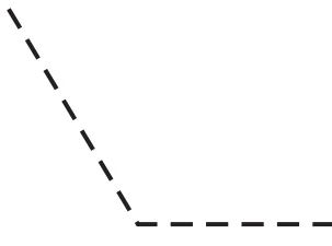 Alternativa B: segmento inclinado seguido de segmento horizontal, com mudança abrupta de direção.