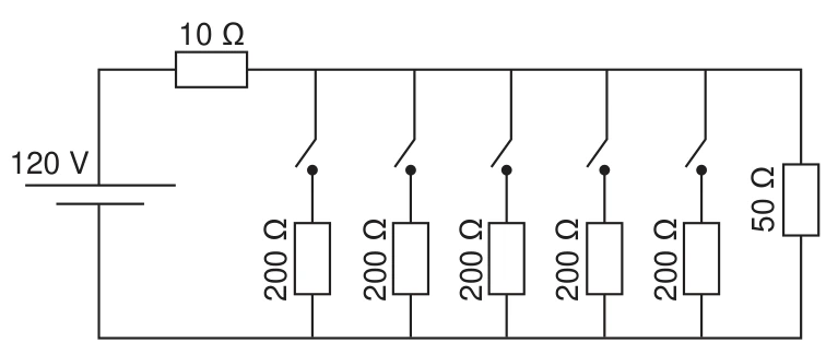 Eletricidade — Circuitos — Queda de tensão no cabo: figura do caderno original