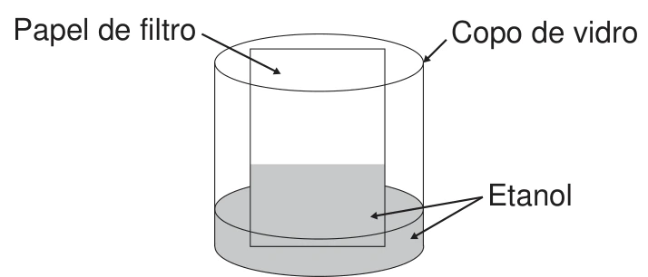 Mecânica — Capilaridade — Etanol no papel: figura do caderno original