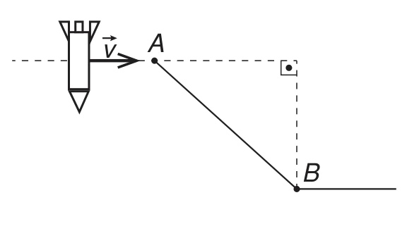 Alternativa B: Reta inclinada de A a B seguida de reta horizontal.