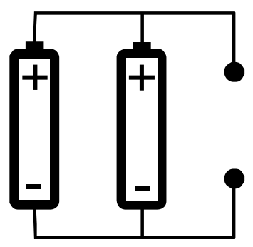 Esquema de ligação de pilhas alternativa A