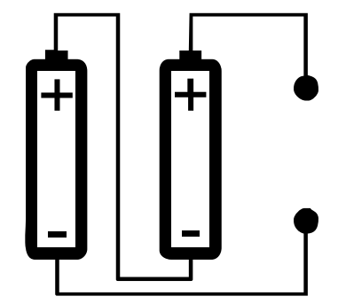 Esquema de ligação de pilhas alternativa B