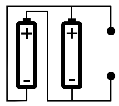 Esquema de ligação de pilhas alternativa C