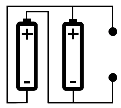 Esquema de ligação de pilhas alternativa C