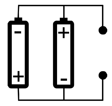 Esquema de ligação de pilhas alternativa D