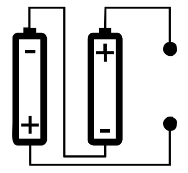 Esquema de ligação de pilhas alternativa E