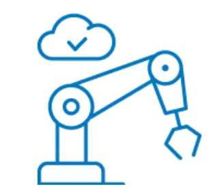Ícone da Indústria 4.0 e robótica conectada à nuvem