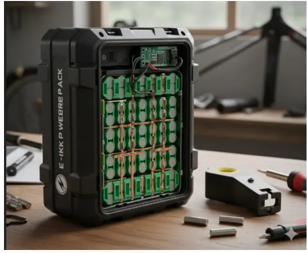 Pack de bateria de íons de lítio montado em case metálico