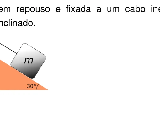 Caixa sobre plano inclinado de 30 graus na questão 27 da UEG 2019.1
