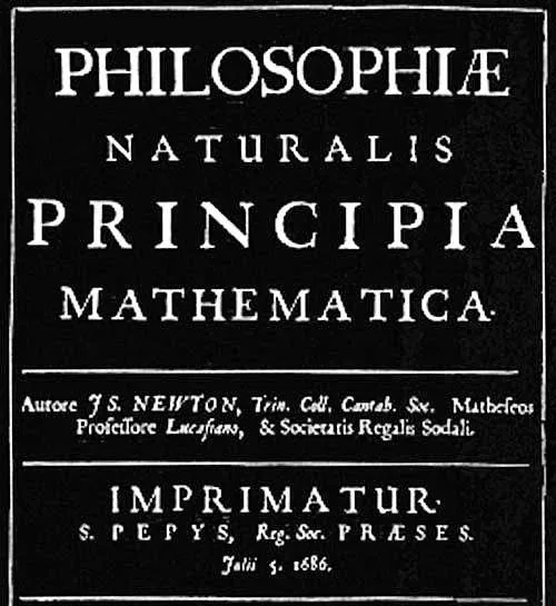 Capa histórica do Principia Mathematica de Isaac Newton