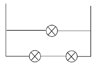 Circuito C: um ramo com duas lâmpadas em série.