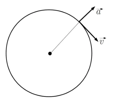 Velocidade tangente; aceleração para fora.