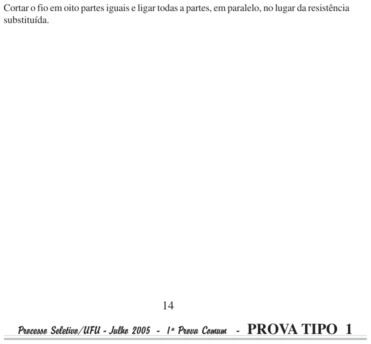 Alternativa D da questão 15, UFU 2005.2.