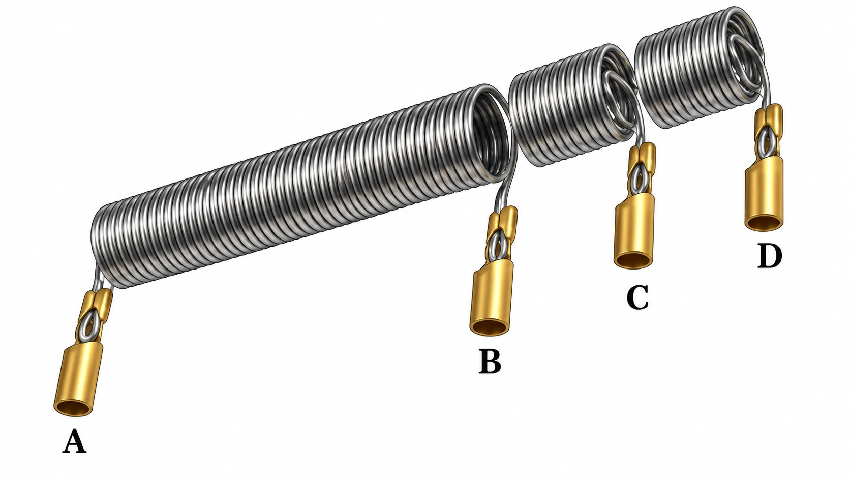 Resistor de chuveiro com terminais A, B, C e D