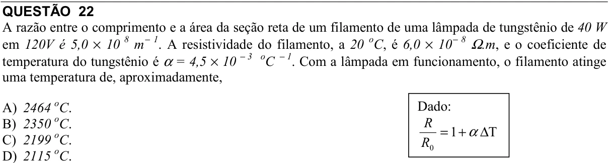 Reprodução da questão 22 do PAES 2008, 3ª etapa. O texto e as informações das figuras estão descritos acima.