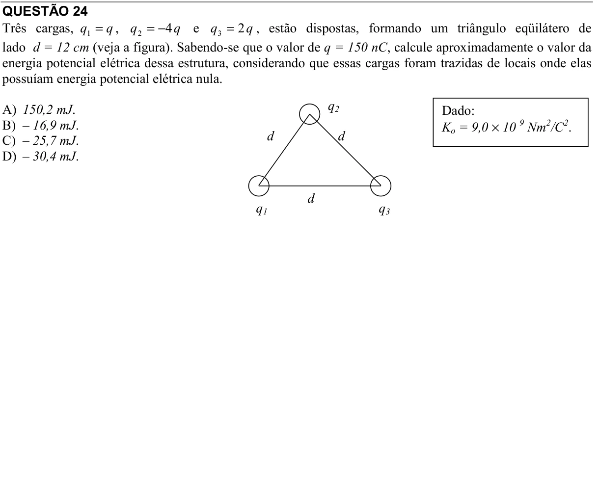 Reprodução da questão 24 do PAES 2008, 3ª etapa. O texto e as informações das figuras estão descritos acima.