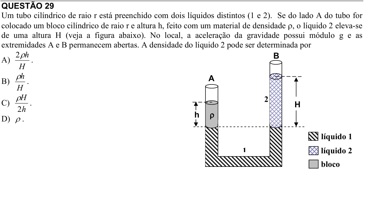 Reprodução da questão 29 do PAES 2013, 1ª etapa. O texto e as informações das figuras estão descritos acima.