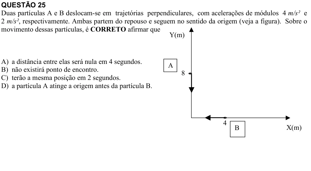 Reprodução da questão 25 do PAES 2014, 1ª etapa. O texto e as informações das figuras estão descritos acima.