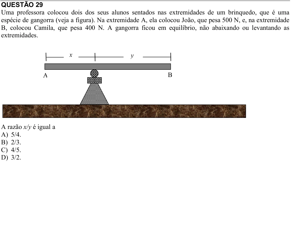 Reprodução da questão 29 do PAES 2015, 1ª etapa. O texto e as informações das figuras estão descritos acima.