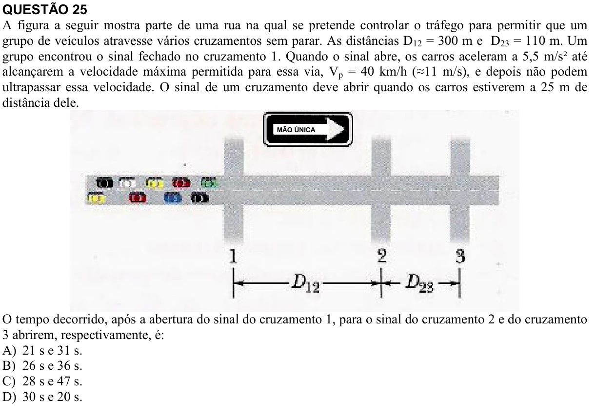 Reprodução da questão 25 do PAES 2016, 1ª etapa. O texto e as informações das figuras estão descritos acima.