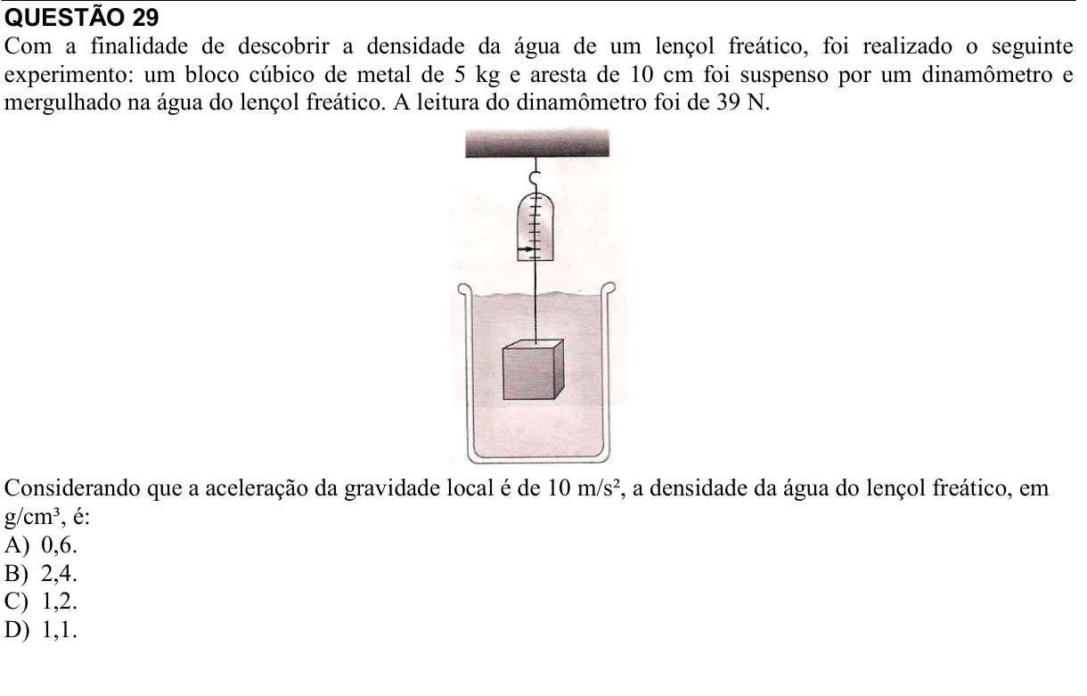 Reprodução da questão 29 do PAES 2016, 1ª etapa. O texto e as informações das figuras estão descritos acima.