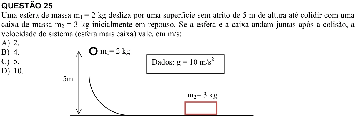 Reprodução da questão 25 do PAES 2016, 2ª etapa. O texto e as informações das figuras estão descritos acima.
