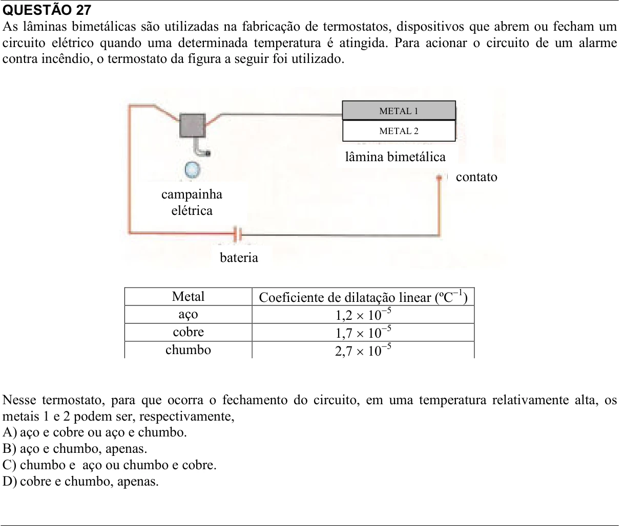 Reprodução da questão 27 do PAES 2017, 2ª etapa. O texto e as informações das figuras estão descritos acima.