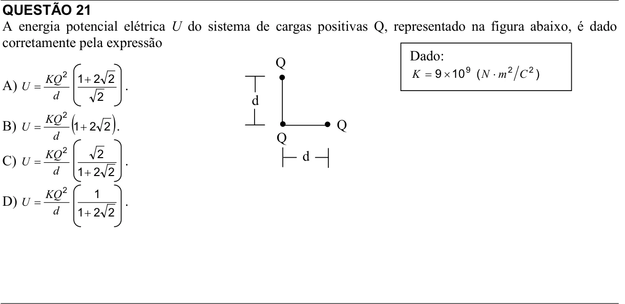 Reprodução da questão 21 do PAES 2017, 3ª etapa. O texto e as informações das figuras estão descritos acima.