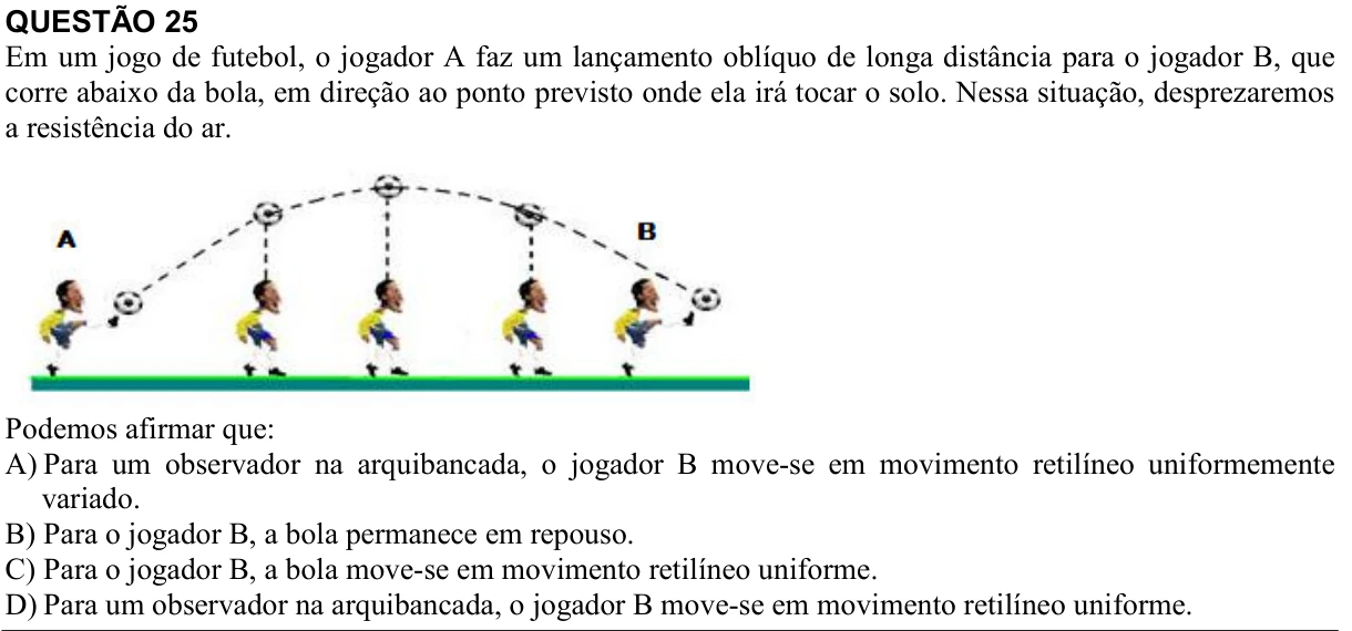 Reprodução da questão 25 do PAES 2018, 1ª etapa. O texto e as informações das figuras estão descritos acima.