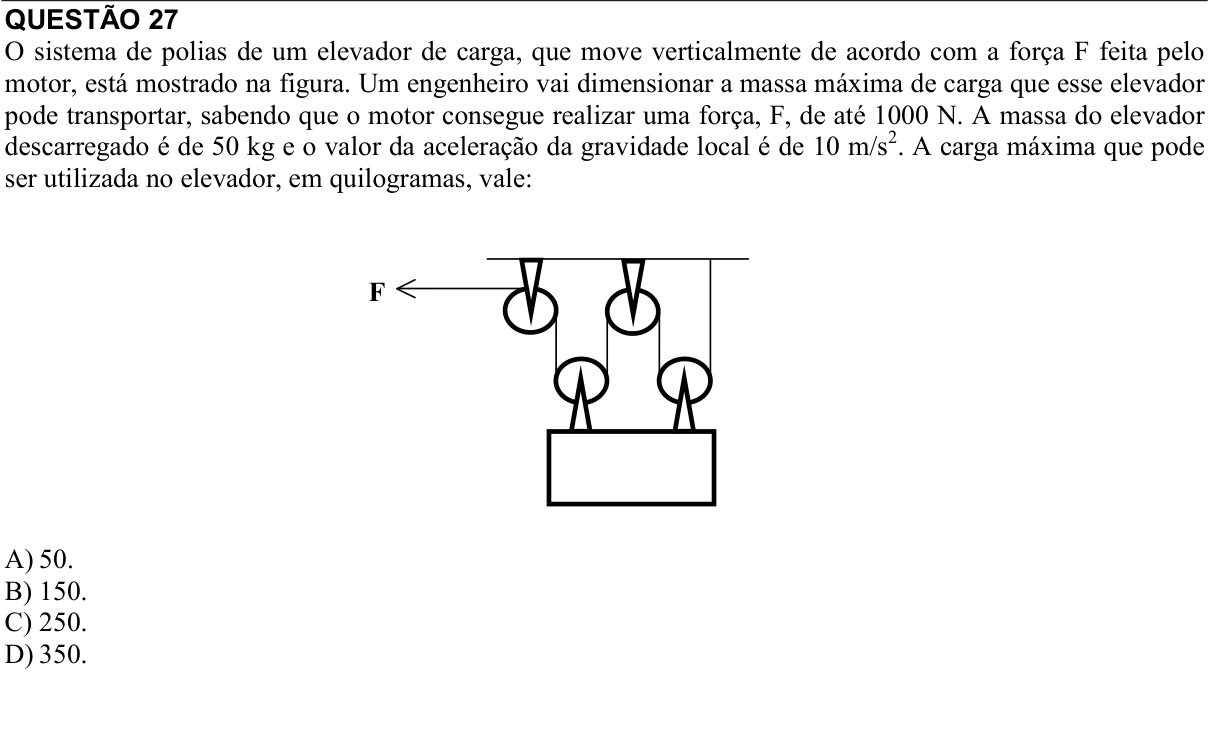 Reprodução da questão 27 do PAES 2018, 1ª etapa. O texto e as informações das figuras estão descritos acima.