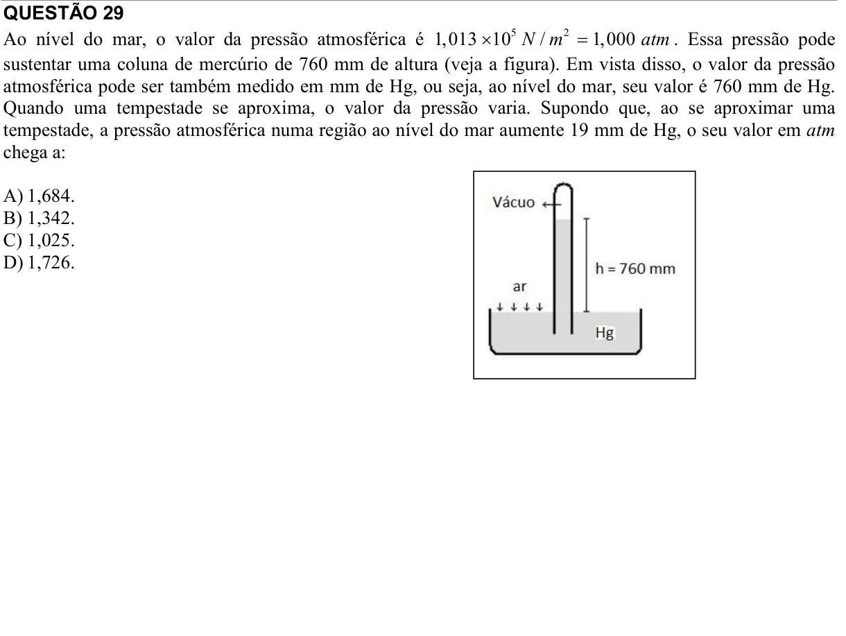 Reprodução da questão 29 do PAES 2018, 1ª etapa. O texto e as informações das figuras estão descritos acima.