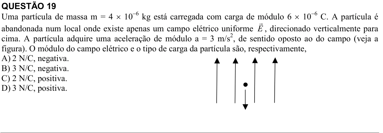 Reprodução da questão 19 do PAES 2018, 3ª etapa. O texto e as informações das figuras estão descritos acima.